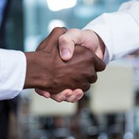 Two men shaking hands